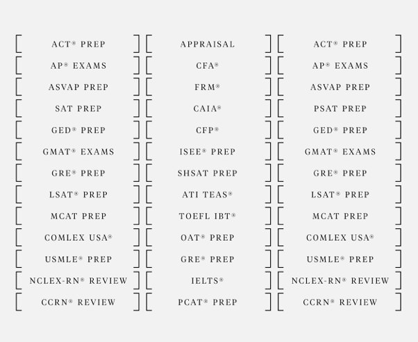 Kaplan product line typography