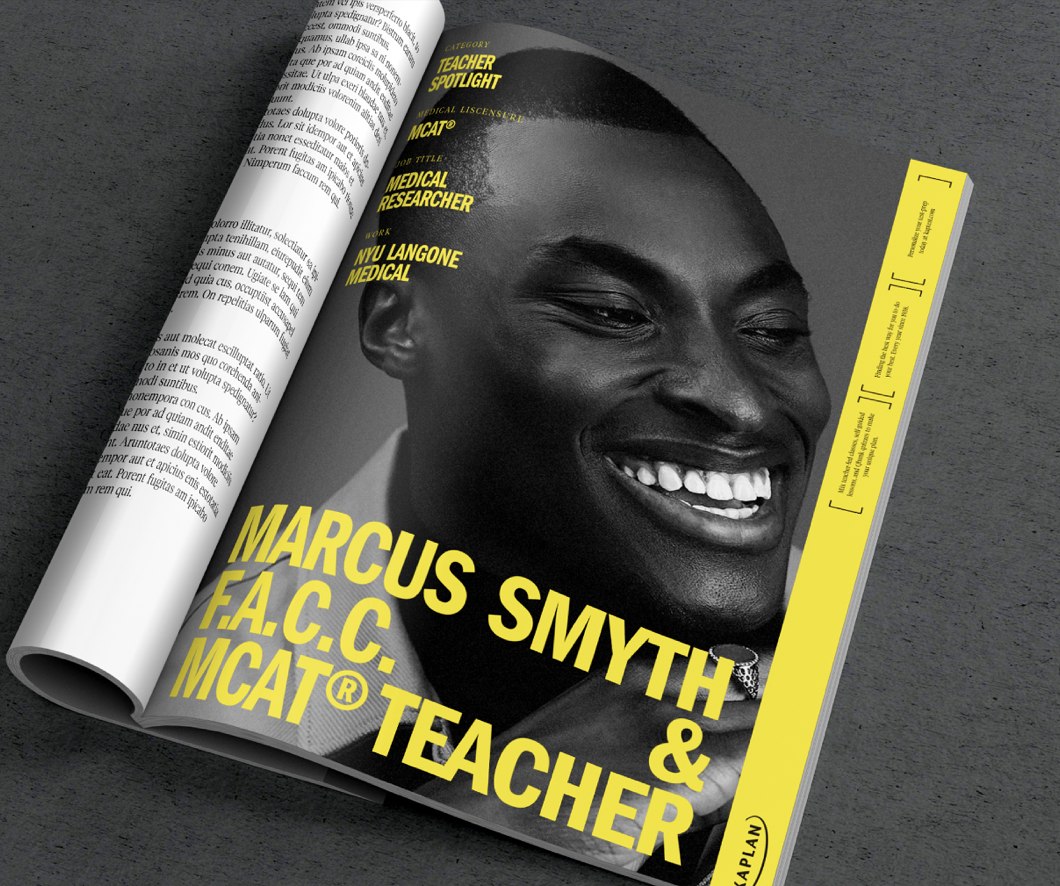 Magazine cover: Marcus Smyth, MCAT teacher