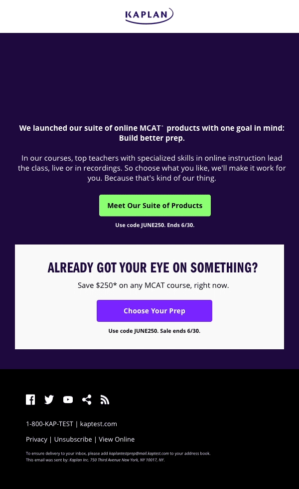Animated email: our suite of online MCAT products