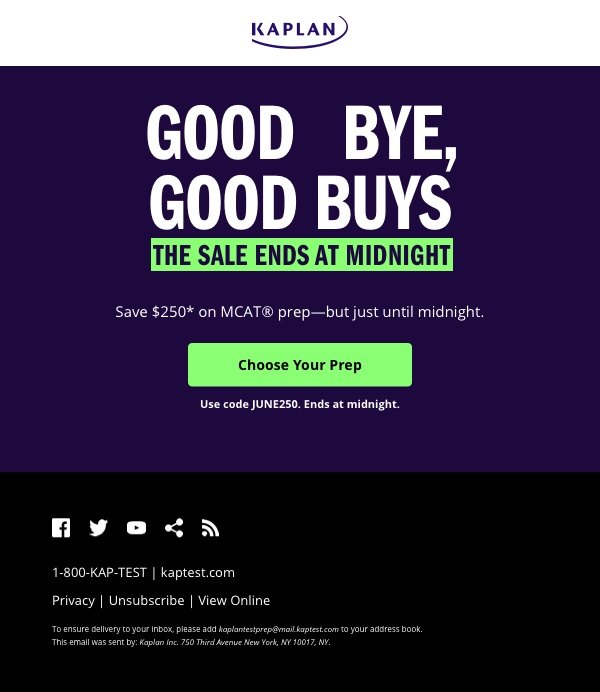 Email: Good bye, good buys