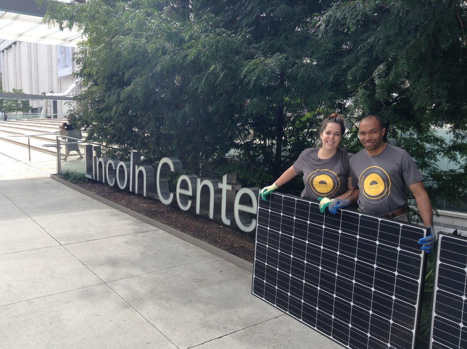 Sun Club solar installation at Lincoln Center