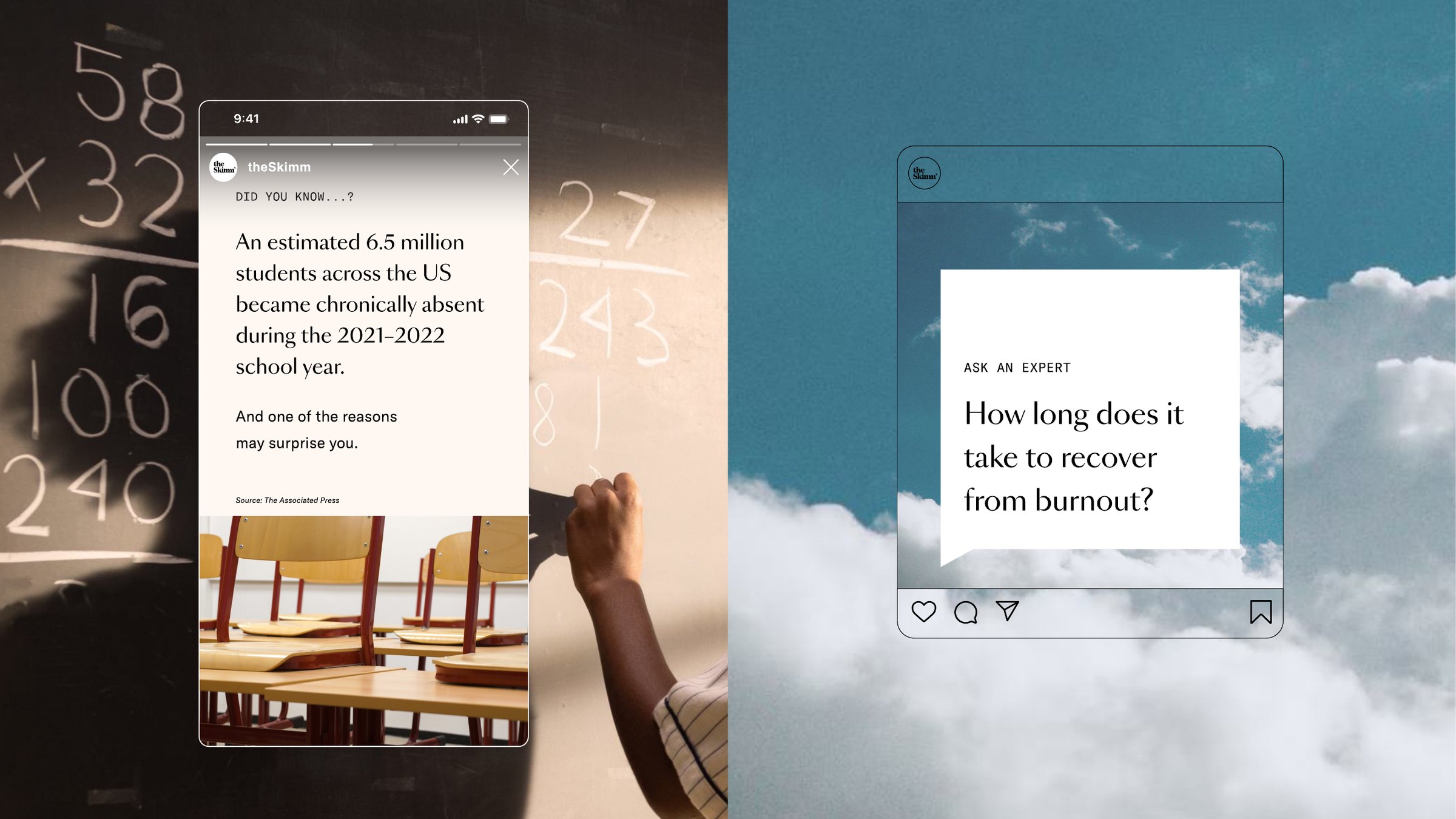 theSkimm Instagram story and Ask an Expert post